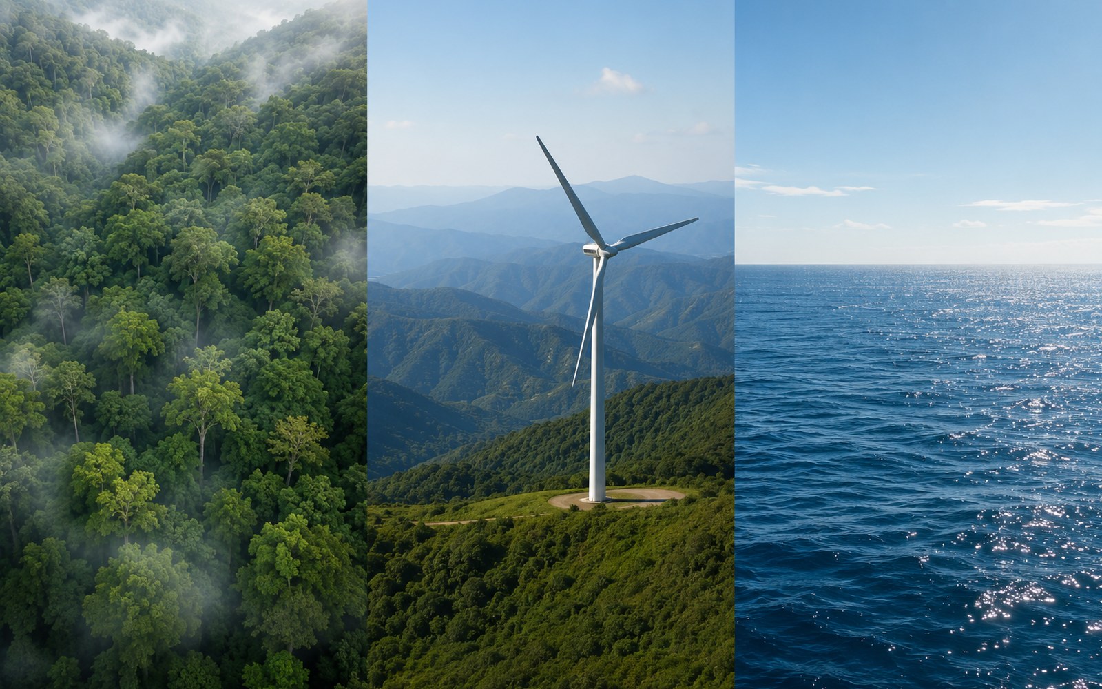 Forest, wind generation and ocean — the systems climate finance has to reach